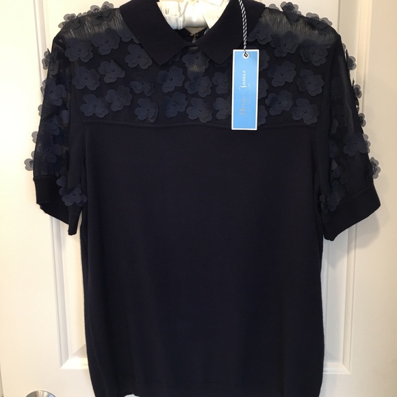 Draper James Collared Fleurette Sweater 